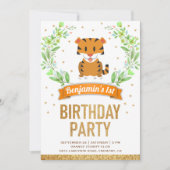 Wild Oerwoud Safari Cute Baby Tiger Birthday Party Kaart (Voorkant)