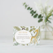 Wild Oerwoud Safari Dieren Botanisch Baby shower Informatiekaartje (Staand voorkant)