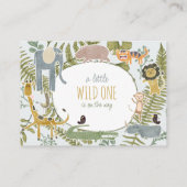 Wild Oerwoud Safari Dieren Botanisch Baby shower Informatiekaartje (Achterkant)