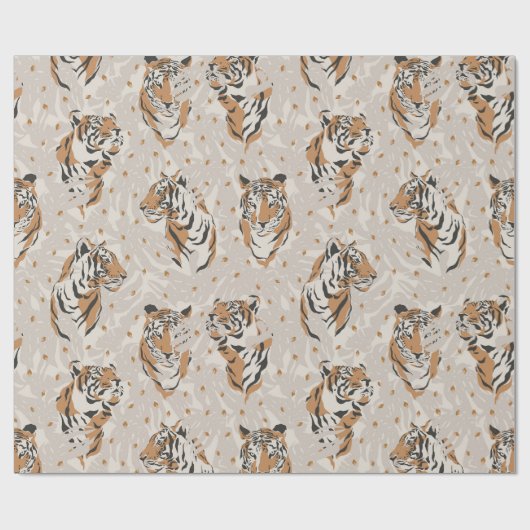 wild oerwoud tijger safari verpakkingspapier cadeaupapier (Vlak)