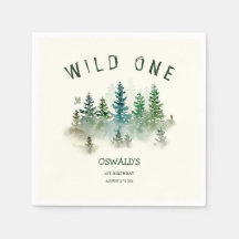 Wild One 1e Verjaardag Woodland Waterverf