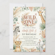 Wild One 1e verjaardagsuitnodiging Foto Boho