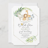Wild One 1er anniversaire Jungle Safari Invitation (Devant)