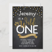 Wild One 1er Birthday Invitation Chalkboard (Devant)