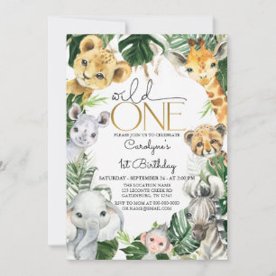 Wild One 1st Birthday Boy Invitation