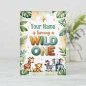 Wild One 1st Birthday Invitation Card -  (Debout devant)