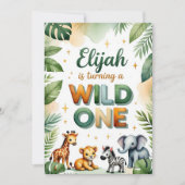 Wild One 1st Birthday Invitation Card - Elijah (Devant)