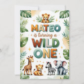 Wild One 1st Birthday Invitation Card - Mateo (Devant)