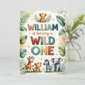 Wild One 1st Birthday Invitation Card - William (Debout devant)