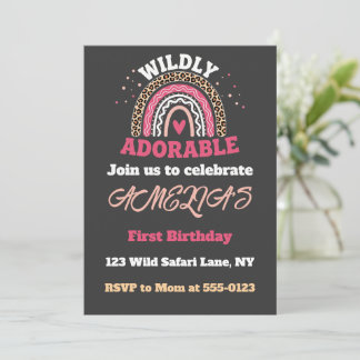 Wild One 1st Birthday Invitation Kaart