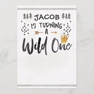 Wild One 1st Birthday Note Card voor handmatig sch Kaart