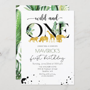 Wild One 1st Birthday Oerwoud Safari Uitnodiging