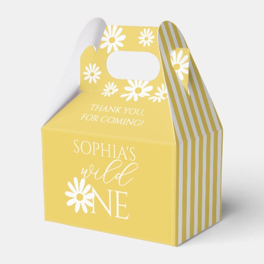 Wild One 1st Birthday Party Boho Daisy Bedankdoosjes (Voorkant Zijde)