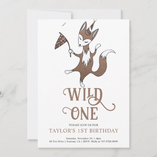 Wild One 1st Birthday Party Invitation (Devant)