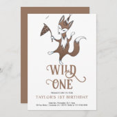 Wild One 1st Birthday Party Invitation (Devant / Derrière)