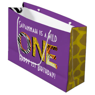 Wild One 1st Birthday Party Safari Groot Cadeauzakje
