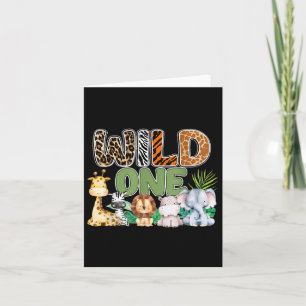 Wild One 1st Birthday Safari Family Matching Kaart