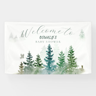 Wild One 1st Birthday Watercolor Woodland Animals Spandoek