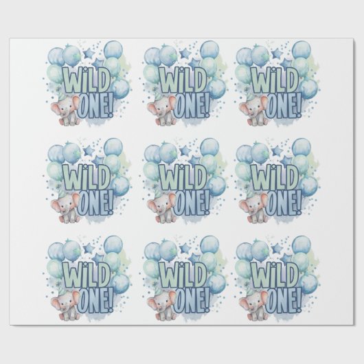 Wild One 1st Birthday Waterverf Cadeaupapier (Vlak)