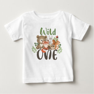 Wild One 1st Birthday Woodland Animals T shirt