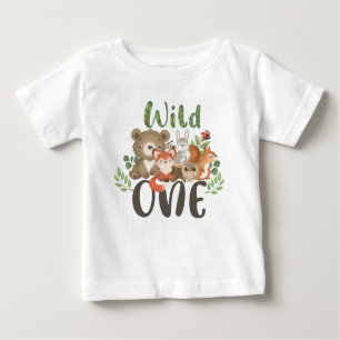 Wild One 1st Birthday Woodland Animals T shirt