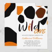 Wild One Animal Motif Anniversaire Fête Invitation (Devant / Derrière)