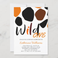 Wild One Animal Motif Anniversaire Fête Invitation