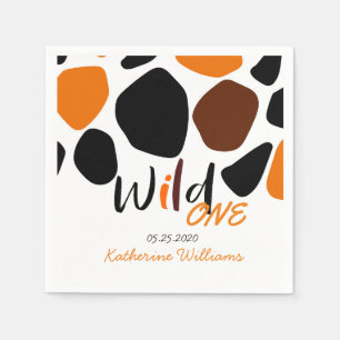 Wild One Animal Pattern Birthday Paper Napkin Servet