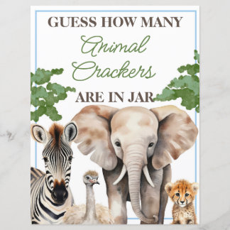 Wild One Animal Safari Animal Cracker Sign