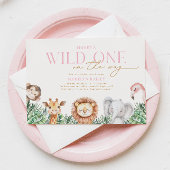 Wild One Animals Baby Shower Invitations