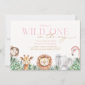 Wild One Animals Baby Shower Invitations (Devant)