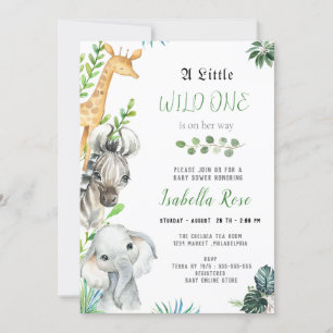 Wild One Animaux Garçon Baby shower Invitation