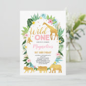 Wild One Anniversaire Invitation Jungle Animaux Pa (Debout devant)