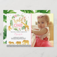 Wild One Anniversaire Invitation Jungle Animaux Pa