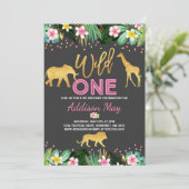 Wild One Anniversaire Invitation Jungle Animaux Pa (Debout devant)