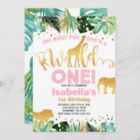 Wild One Anniversaire Invitation Jungle Animaux Pa