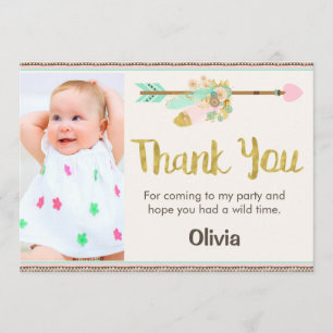 Wild One Arrow Tribal 1er Carte de remerciements d