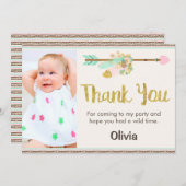 Wild One Arrow Tribal 1er Carte de remerciements d (Devant / Derrière)