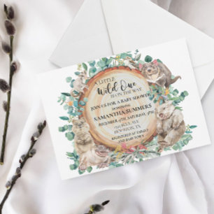 Wild One Australian Animal Cute Baby shower Kaart