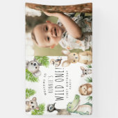 Wild One! Australisch dier verjaardagsfeestje Spandoek (Verticaal)