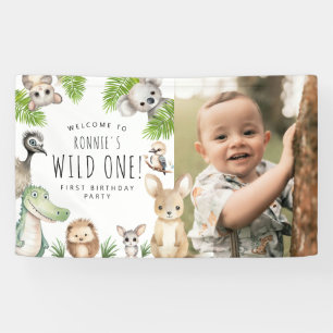 Wild One! Australische dieren verjaardagsfeestje Spandoek