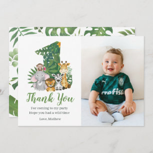 Wild One Baby 1st Birthday Oerwoud Safari Bedankkaart