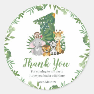 Wild One Baby 1st Birthday Oerwoud Safari Ronde Sticker