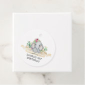 Wild One - Baby Elephant and Flowers 1st Birthday Bedankjes Labels (In situ)