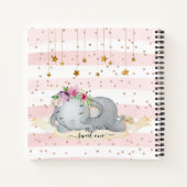 Wild One - Baby Elephant and Flowers Notitieboek (Achterkant)