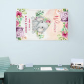 Wild One - Baby Elephant and Flowers Spandoek (Beurs)