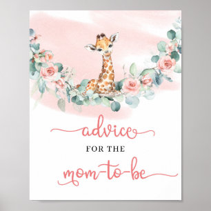 Wild One Baby Giraffe Advies voor de aanstaande mo Poster