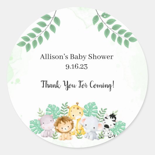 Wild One Baby shower Classic Round Sticker (Voorkant)