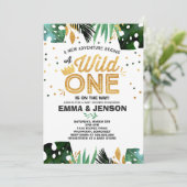 Wild One Baby shower Invitation Aventure Douche (Debout devant)