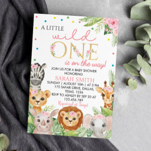 Wild One Baby shower Invitation Kaart